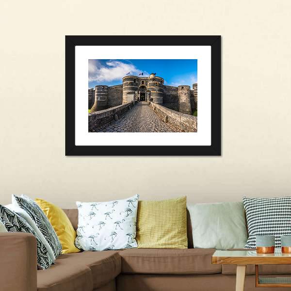 Angers Castle France Canvas Wall Art-1 Piece-Framed Print-20" x 16"-Tiaracle