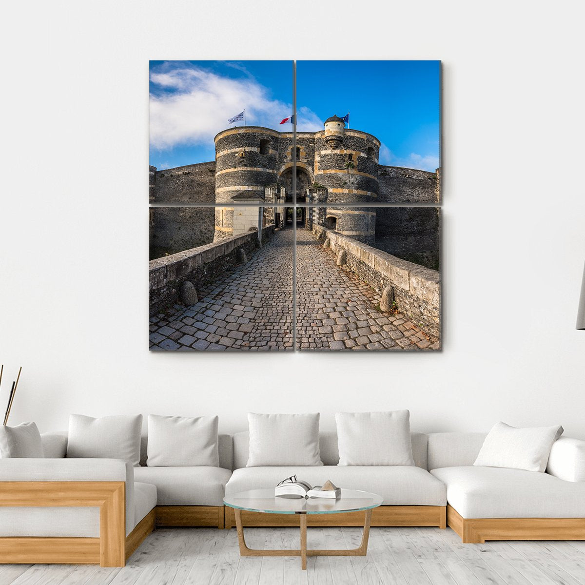 Angers Castle France Canvas Wall Art-4 Square-Gallery Wrap-17" x 17"-Tiaracle
