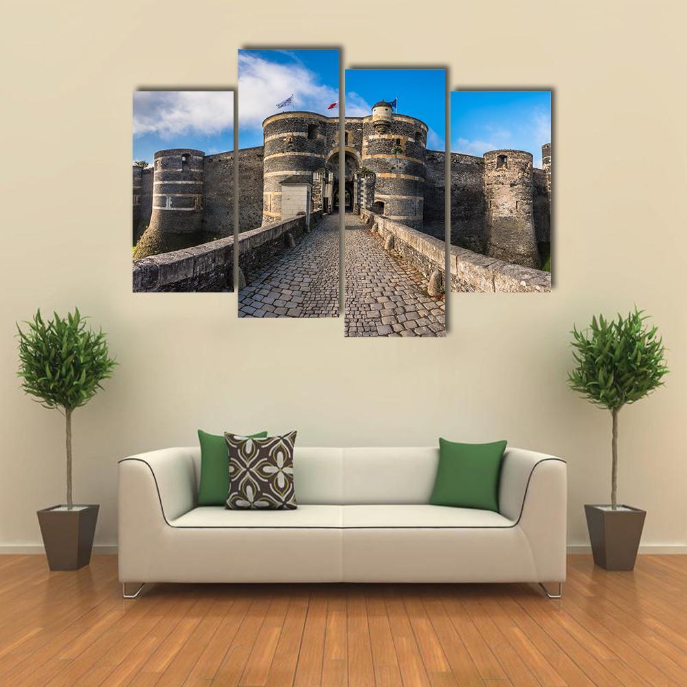 Angers Castle France Canvas Wall Art-4 Pop-Gallery Wrap-50" x 32"-Tiaracle