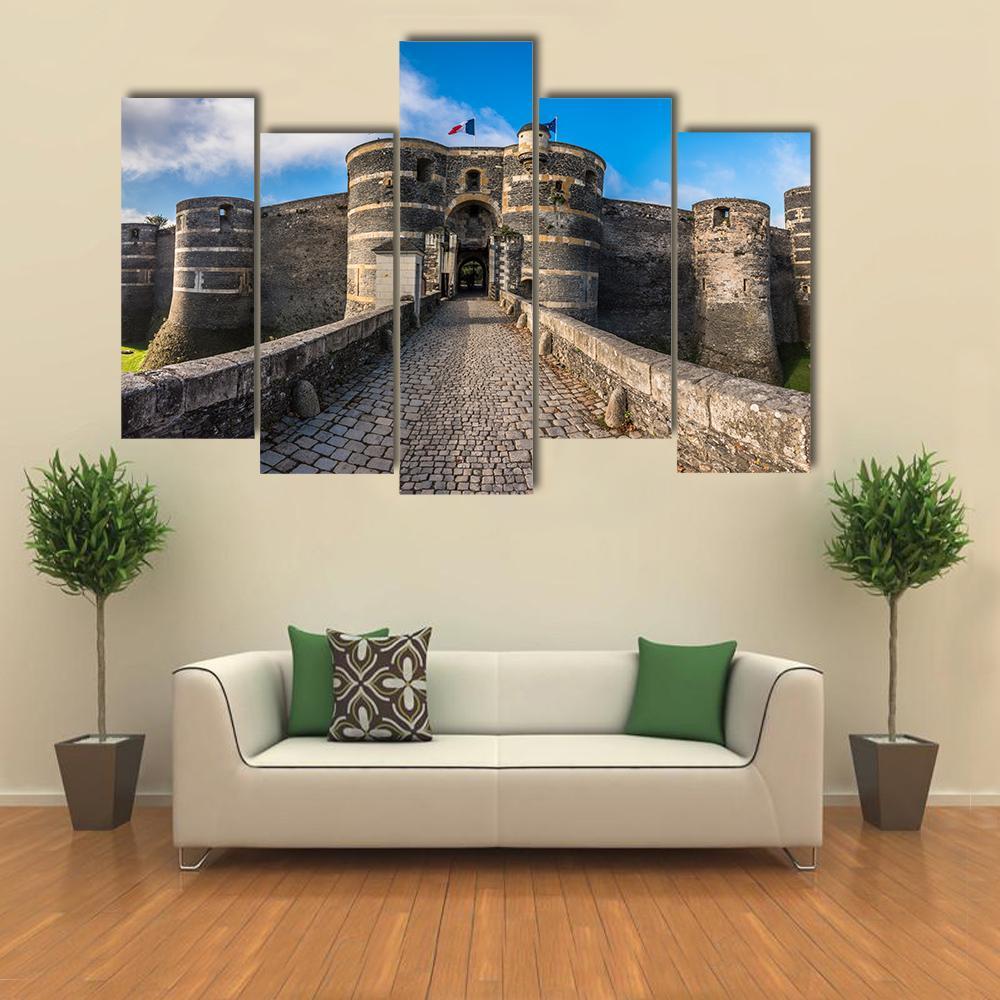 Angers Castle France Canvas Wall Art-5 Pop-Gallery Wrap-47" x 32"-Tiaracle