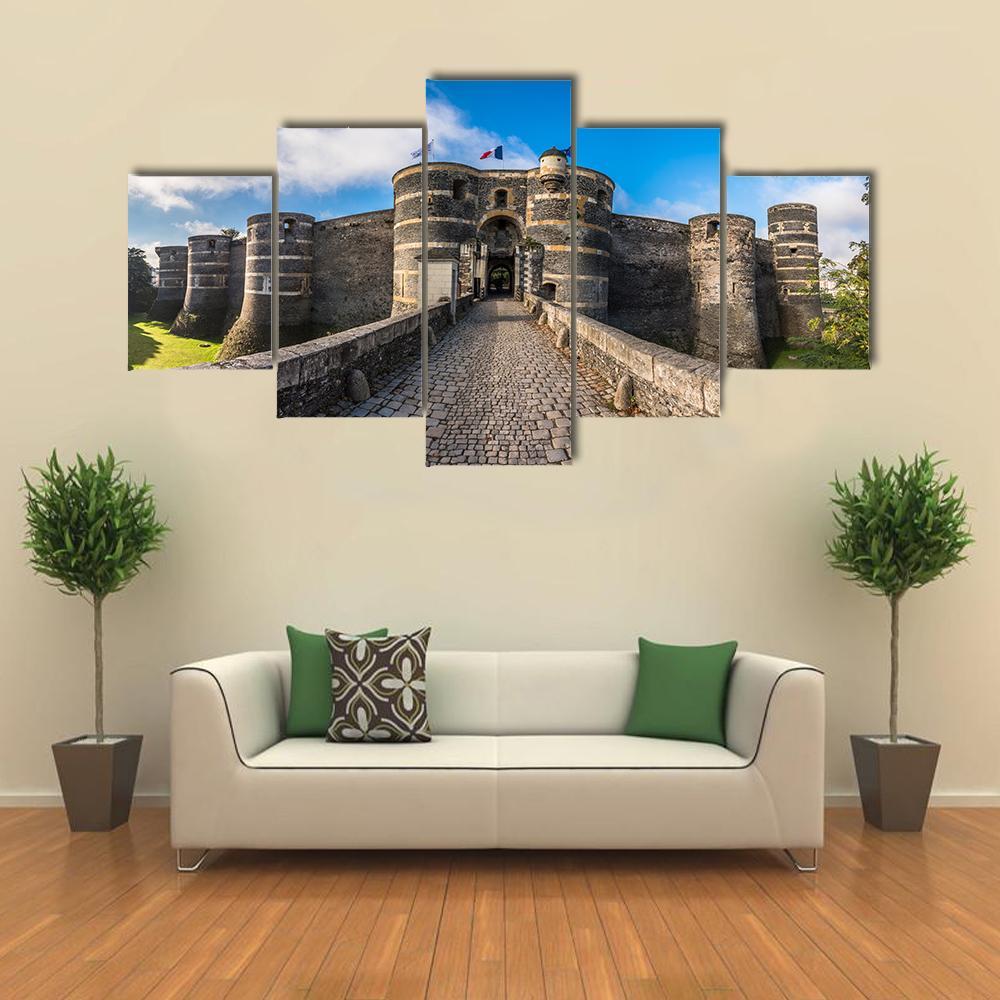 Angers Castle France Canvas Wall Art-5 Star-Gallery Wrap-62" x 32"-Tiaracle