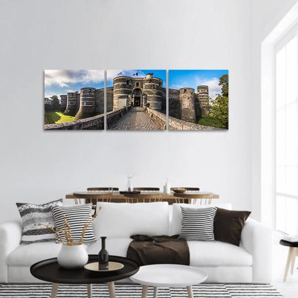 Angers Castle France Panoramic Canvas Wall Art-3 Piece-25" x 08"-Tiaracle