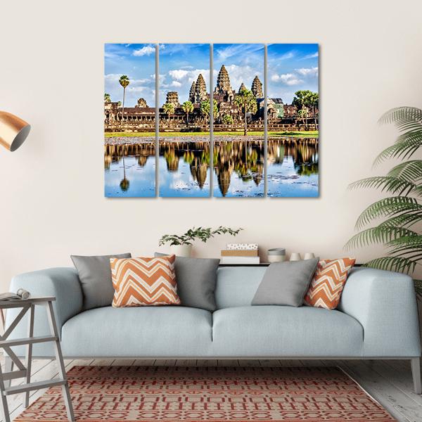 Angkor Wat Temple Canvas Wall Art-4 Horizontal-Gallery Wrap-34" x 24"-Tiaracle