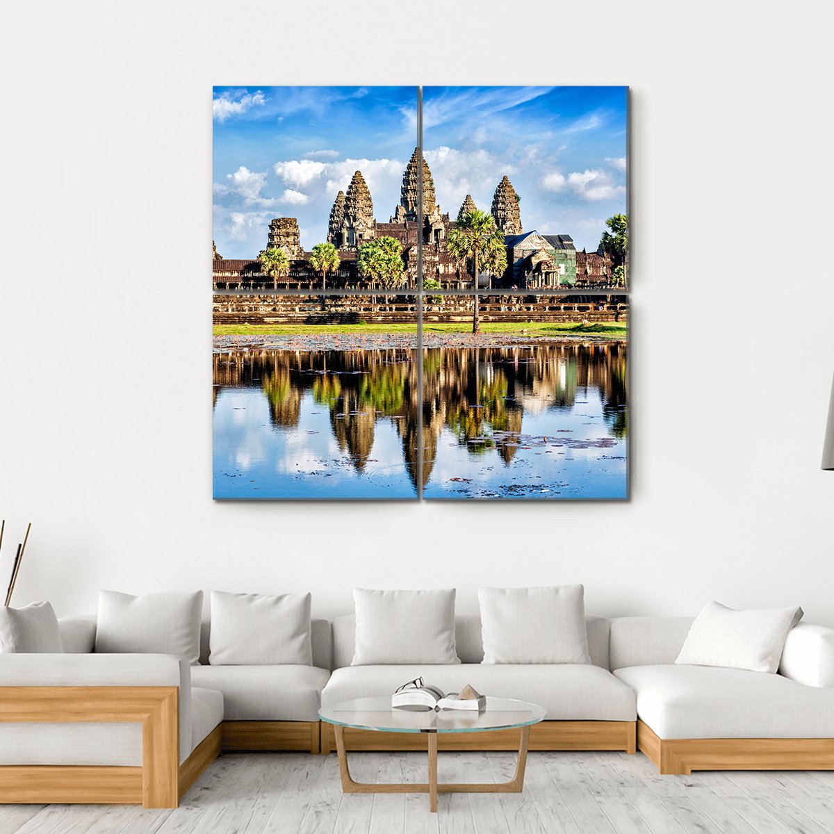 Angkor Wat Temple Canvas Wall Art-4 Square-Gallery Wrap-17" x 17"-Tiaracle