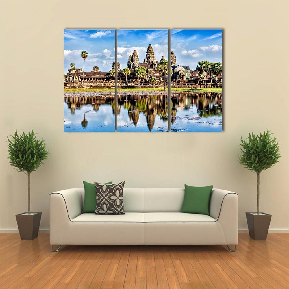 Angkor Wat Temple Canvas Wall Art-3 Horizontal-Gallery Wrap-37&quot; x 24&quot;-Tiaracle