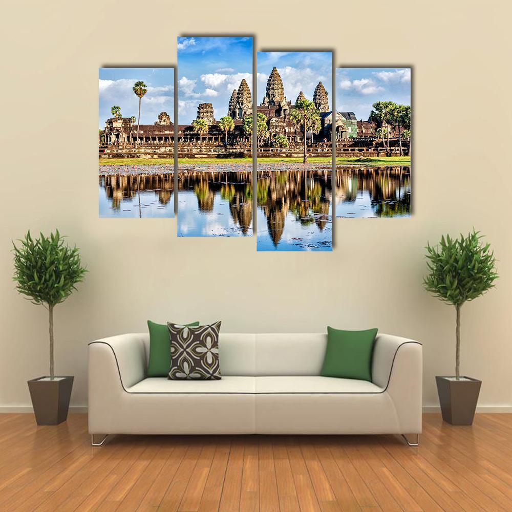 Angkor Wat Temple Canvas Wall Art-4 Pop-Gallery Wrap-50" x 32"-Tiaracle