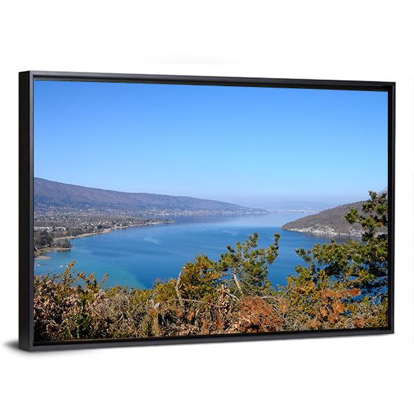 Annecy Lake Canvas Wall Art-3 Horizontal-Gallery Wrap-25" x 16"-Tiaracle