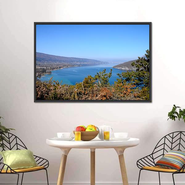 Annecy Lake Canvas Wall Art-3 Horizontal-Gallery Wrap-25" x 16"-Tiaracle