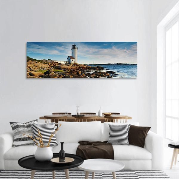Annisquam Lighthouse Massachusetts Panoramic Canvas Wall Art-1 Piece-36" x 12"-Tiaracle