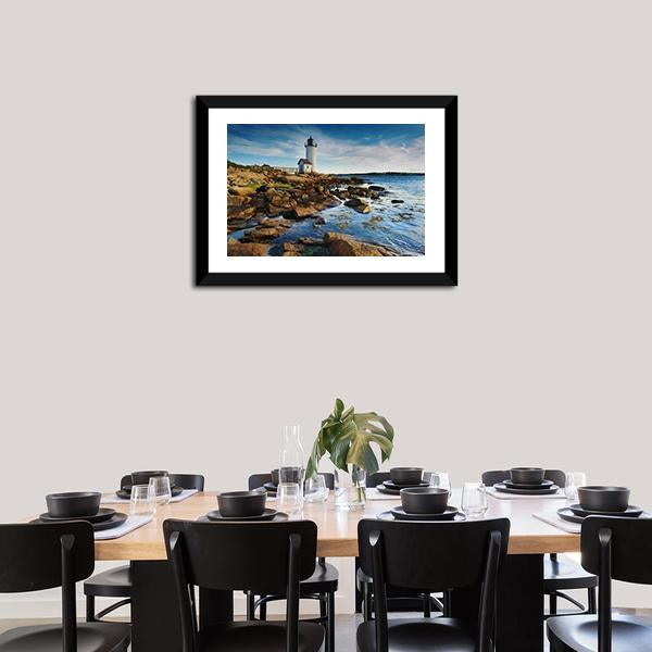 Annisquam Lighthouse Massachusetts Canvas Wall Art-5 Horizontal-Gallery Wrap-22" x 12"-Tiaracle