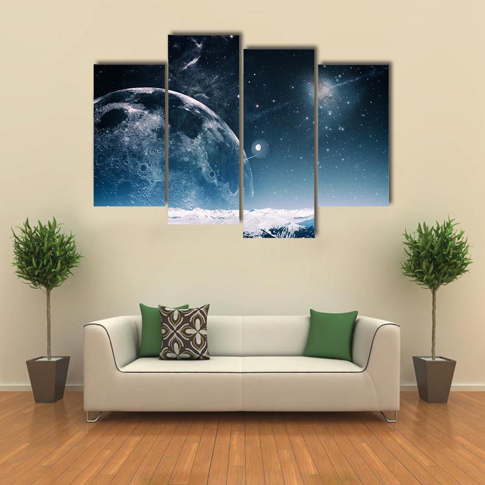 Another World Landscape Canvas Wall Art-4 Pop-Gallery Wrap-50" x 32"-Tiaracle