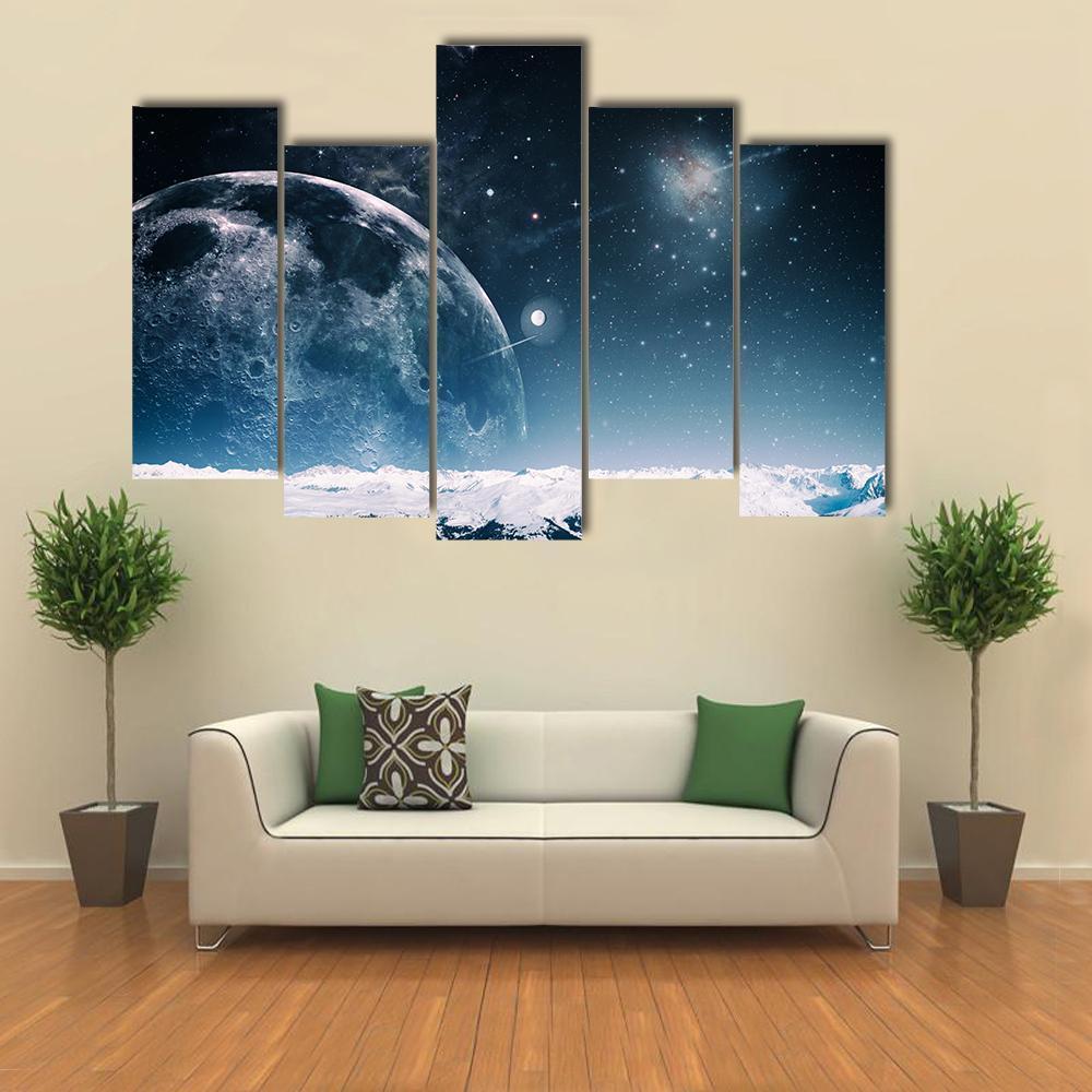Another World Landscape Canvas Wall Art-5 Pop-Gallery Wrap-47" x 32"-Tiaracle