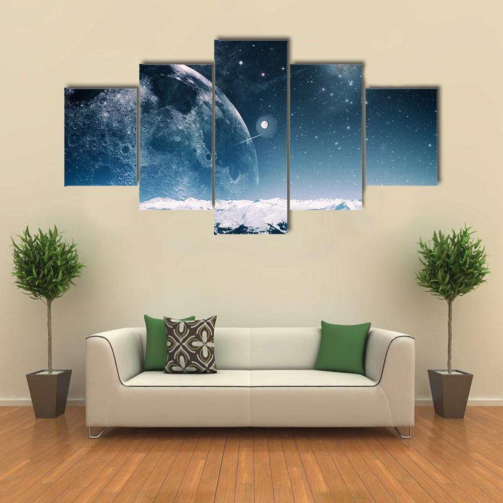 Another World Landscape Canvas Wall Art-5 Star-Gallery Wrap-62" x 32"-Tiaracle