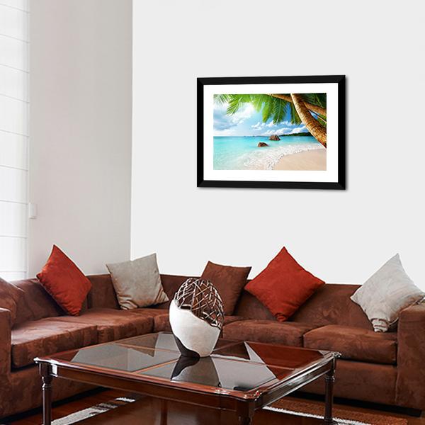Anse Lazio Beach Seychelles Canvas Wall Art-5 Horizontal-Gallery Wrap-22" x 12"-Tiaracle