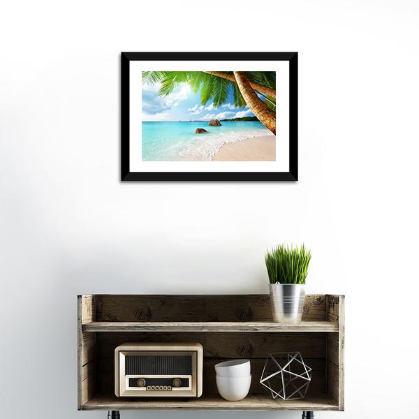 Anse Lazio Beach Seychelles Canvas Wall Art-1 Piece-Framed Print-20" x 16"-Tiaracle