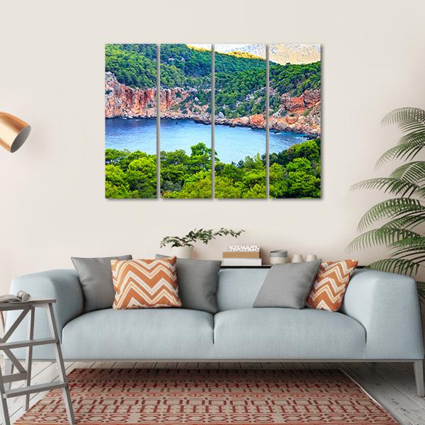 Antalya Sea Landscape Canvas Wall Art-4 Horizontal-Gallery Wrap-34" x 24"-Tiaracle