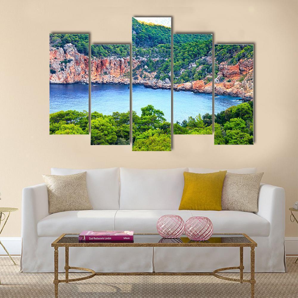 Antalya Sea Landscape Canvas Wall Art-5 Pop-Gallery Wrap-47" x 32"-Tiaracle