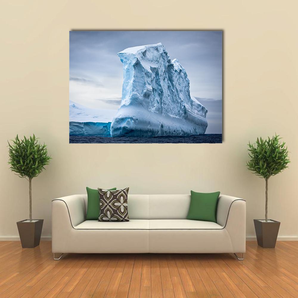 Antarctic Iceberg In The Snow Canvas Wall Art-4 Horizontal-Gallery Wrap-34" x 24"-Tiaracle