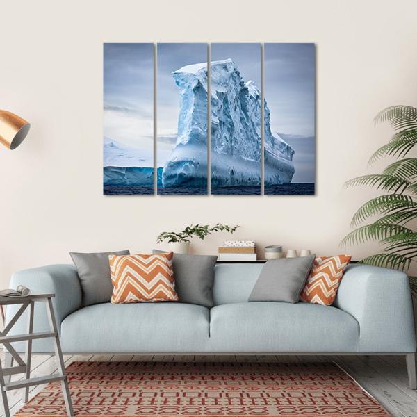 Antarctic Iceberg In The Snow Canvas Wall Art-4 Horizontal-Gallery Wrap-34" x 24"-Tiaracle