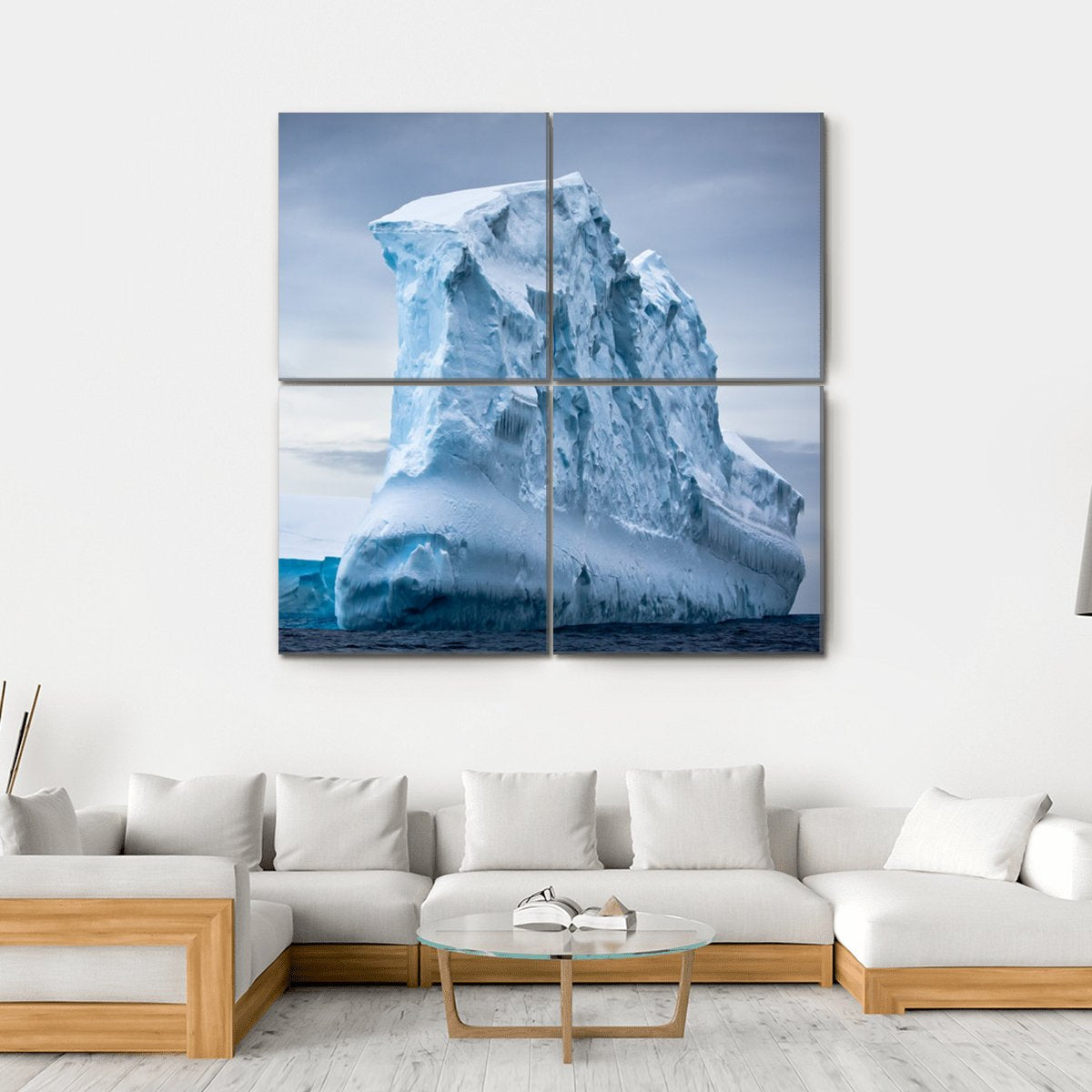 Antarctic Iceberg In The Snow Canvas Wall Art-4 Square-Gallery Wrap-17" x 17"-Tiaracle