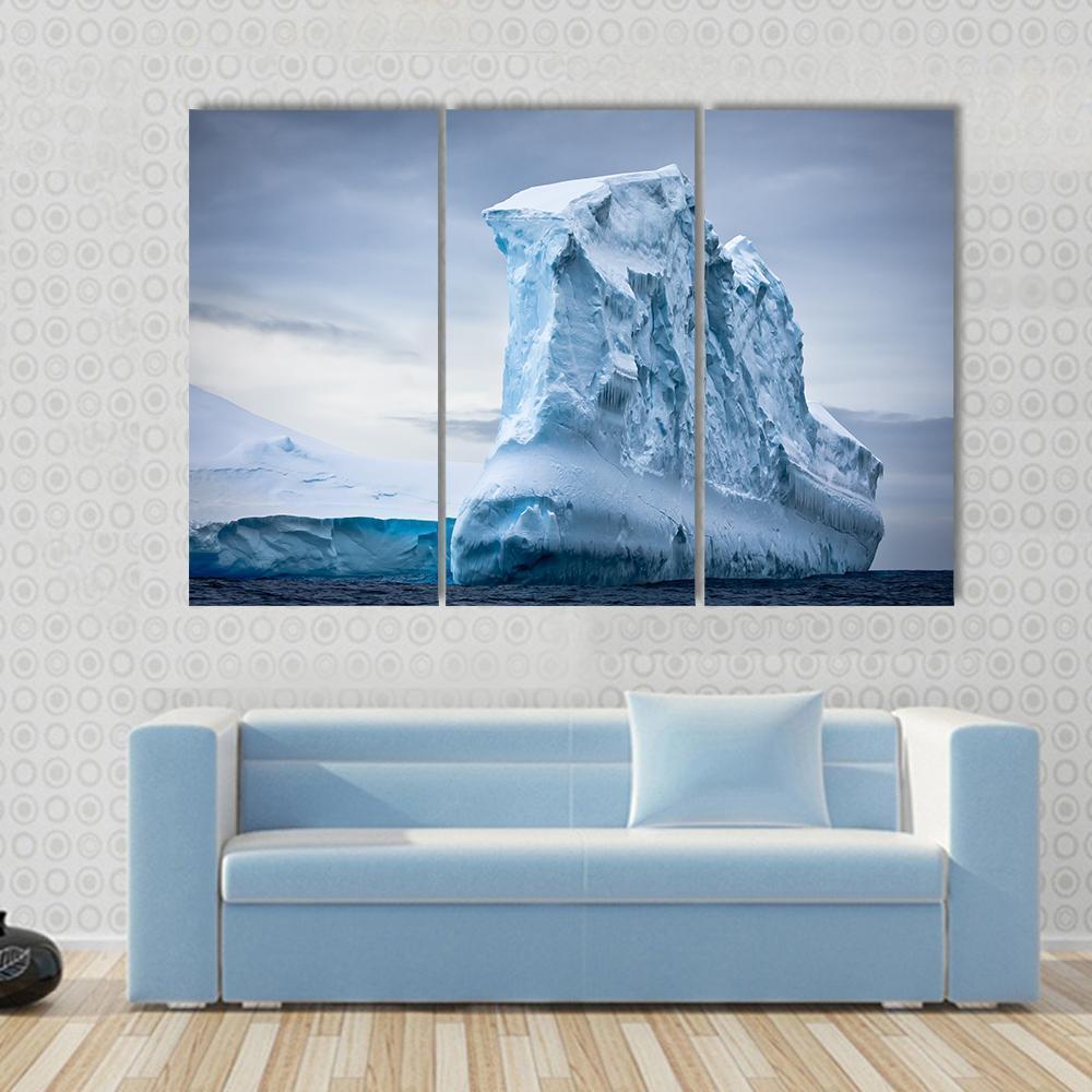 Antarctic Iceberg In The Snow Canvas Wall Art-3 Horizontal-Gallery Wrap-37" x 24"-Tiaracle