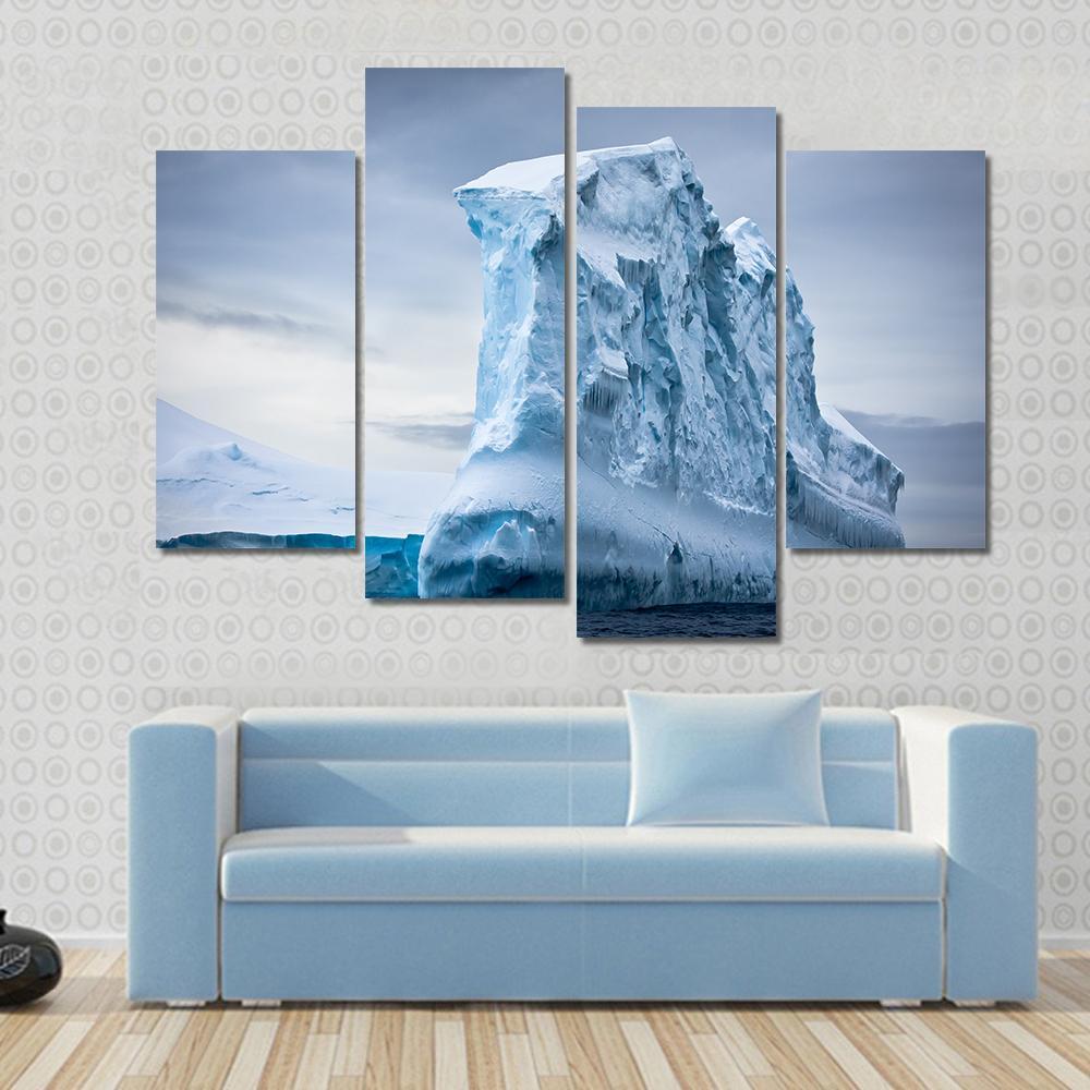 Antarctic Iceberg In The Snow Canvas Wall Art-3 Horizontal-Gallery Wrap-37" x 24"-Tiaracle