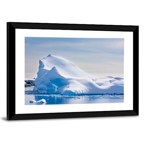 Antarctic Iceberg In The Snow Canvas Wall Art-3 Horizontal-Gallery Wrap-25" x 16"-Tiaracle