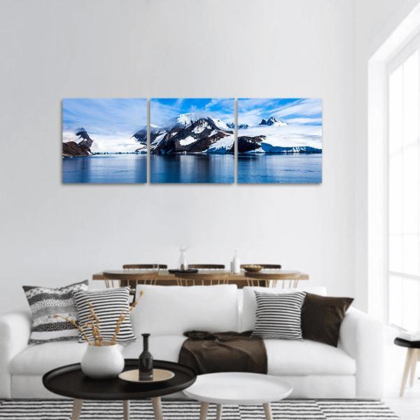 Antarctica Natural Beauty Panoramic Canvas Wall Art-3 Piece-25" x 08"-Tiaracle
