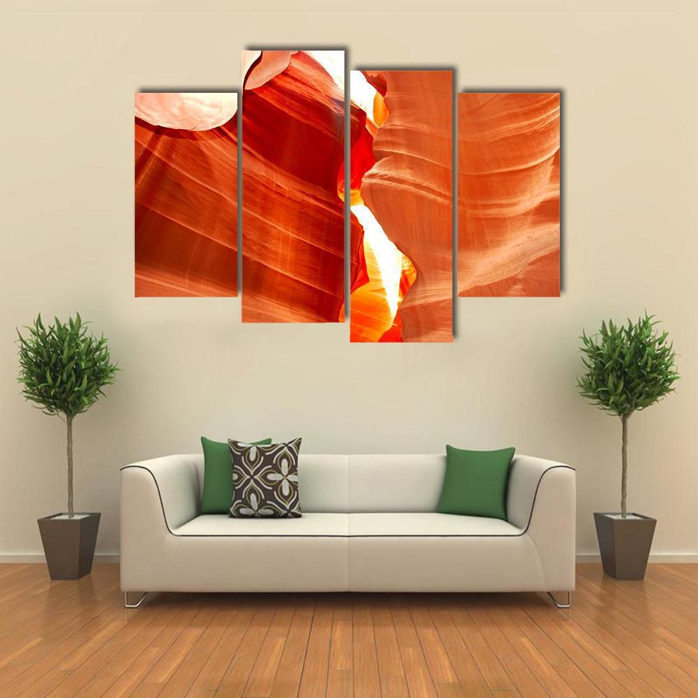 Antelop Canyon In Arizona Canvas Wall Art-4 Pop-Gallery Wrap-50&quot; x 32&quot;-Tiaracle