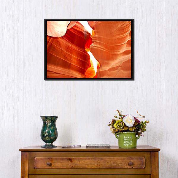 Antelop Canyon In Arizona Canvas Wall Art-1 Piece-Floating Frame-24&quot; x 16&quot;-Tiaracle