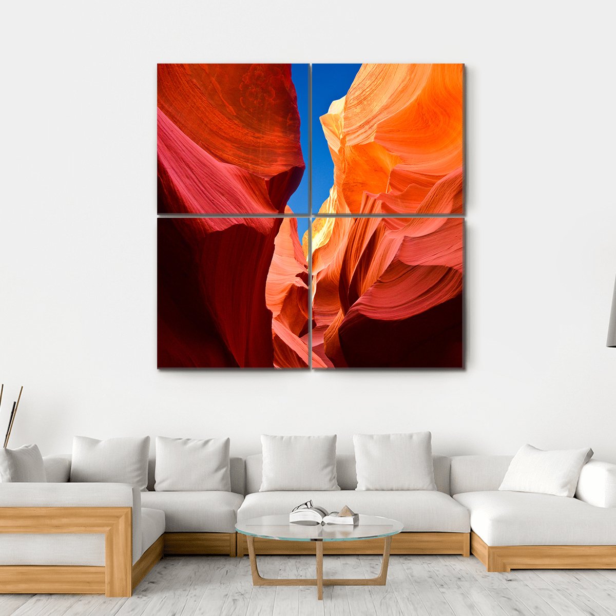 Antelope Canyon Arizona Canvas Wall Art-4 Square-Gallery Wrap-17" x 17"-Tiaracle