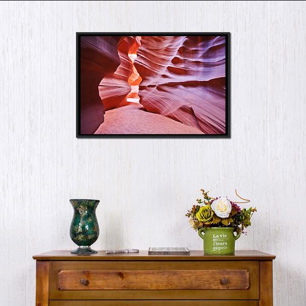 Antelope Canyon USA Canvas Wall Art-1 Piece-Floating Frame-24&quot; x 16&quot;-Tiaracle
