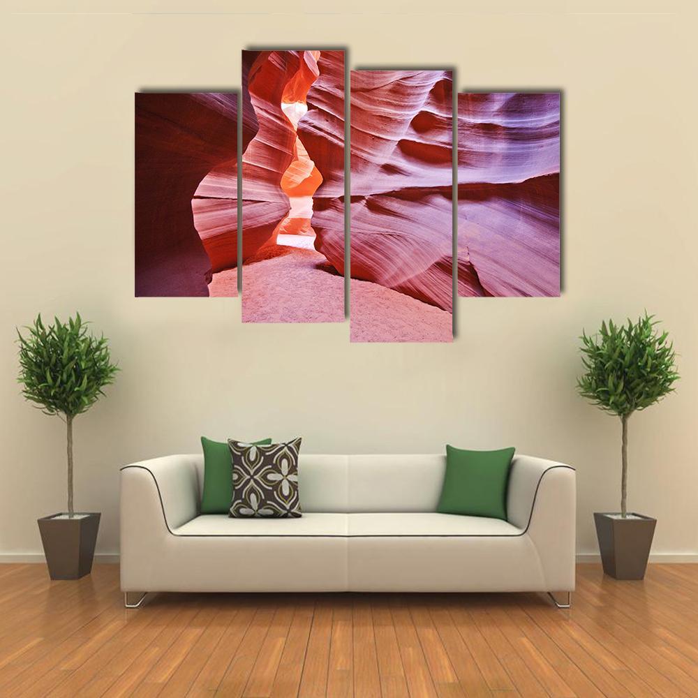 Antelope Canyon USA Canvas Wall Art-4 Pop-Gallery Wrap-50&quot; x 32&quot;-Tiaracle