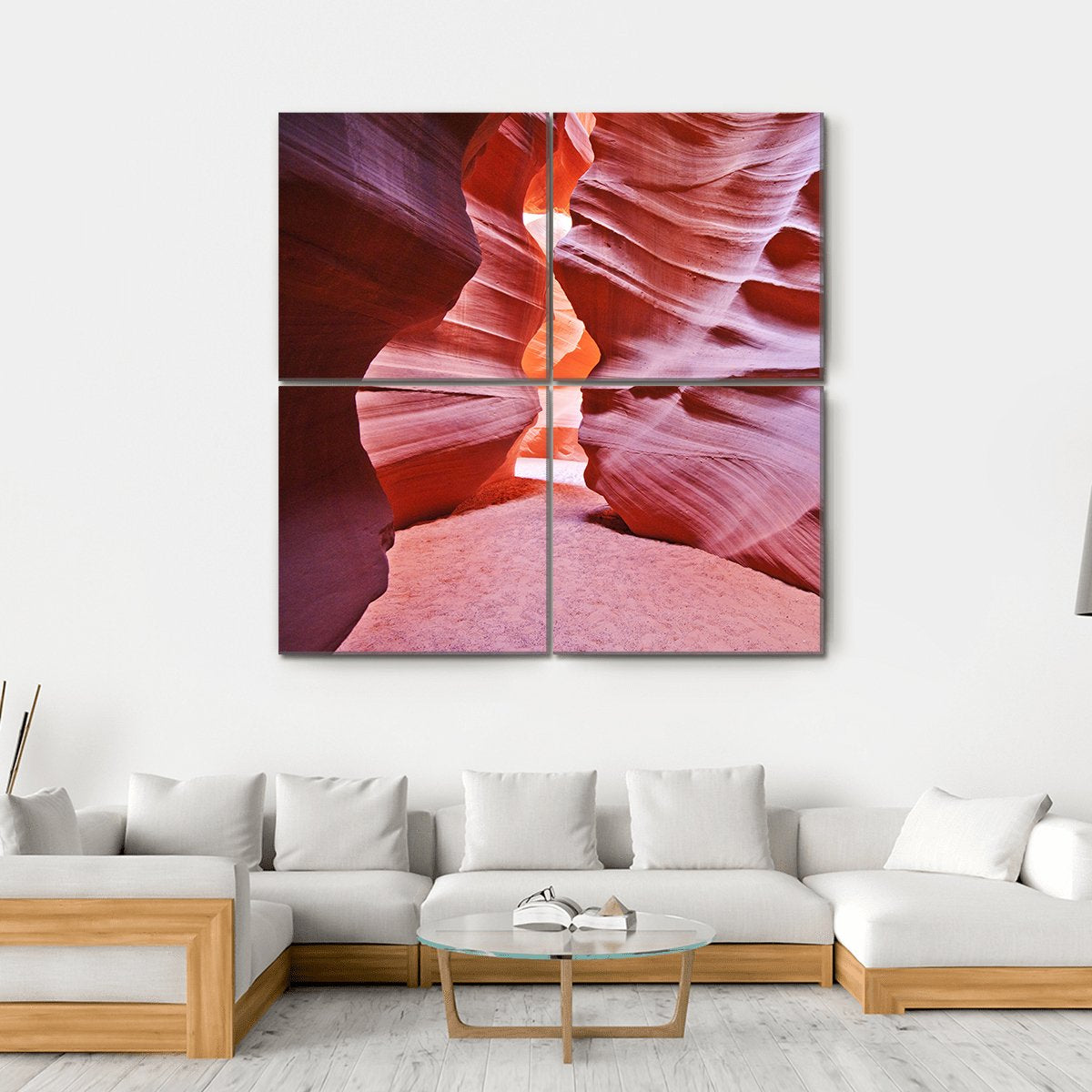 Antelope Canyon USA Canvas Wall Art-4 Square-Gallery Wrap-17" x 17"-Tiaracle
