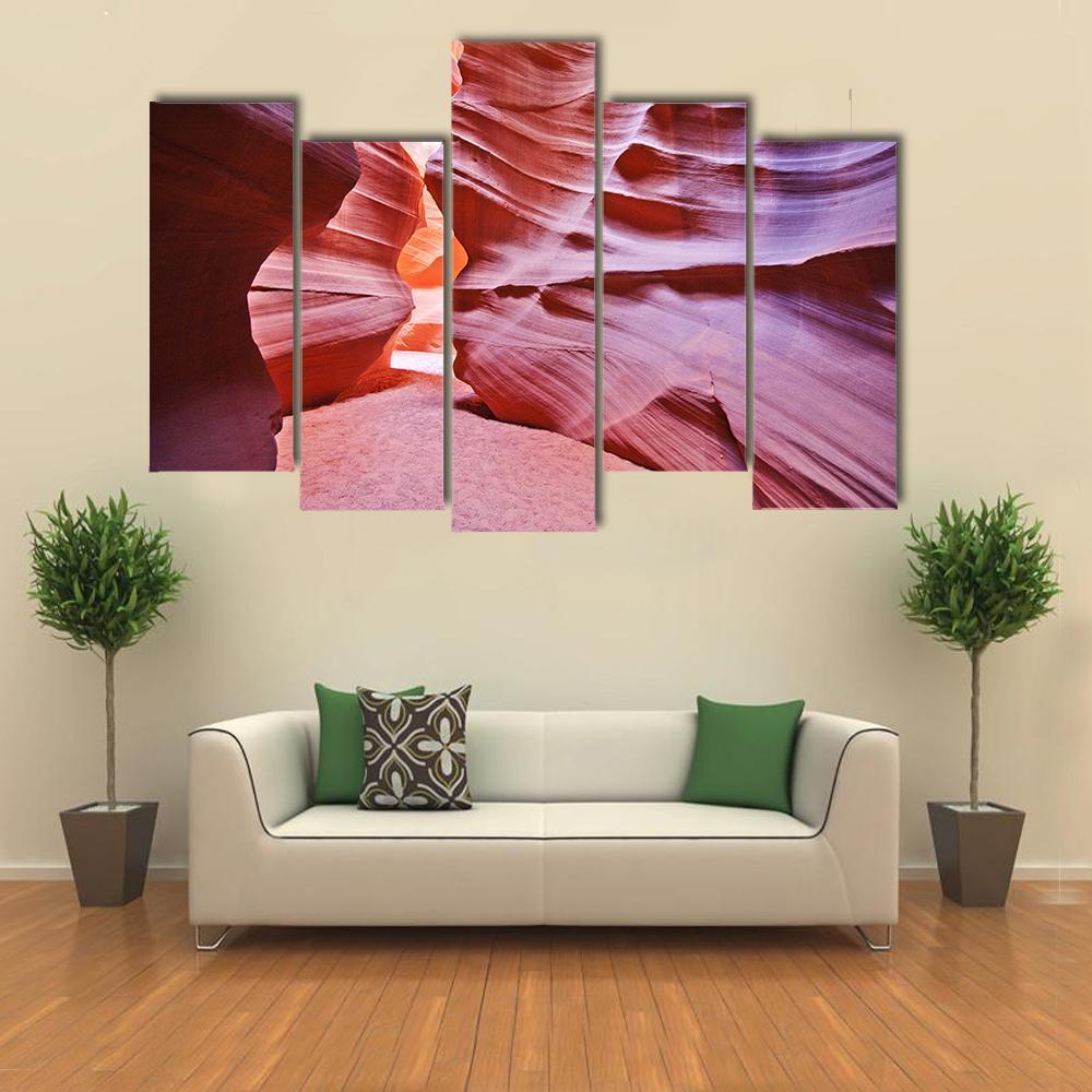 Antelope Canyon USA Canvas Wall Art-5 Pop-Gallery Wrap-47&quot; x 32&quot;-Tiaracle