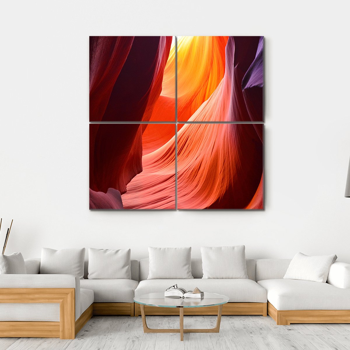 Antelope Grand Canyon Arizona Canvas Wall Art-4 Square-Gallery Wrap-17" x 17"-Tiaracle