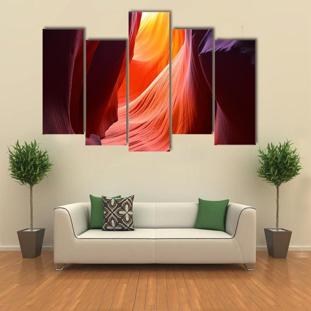 Antelope Grand Canyon Arizona Canvas Wall Art-5 Pop-Gallery Wrap-47&quot; x 32&quot;-Tiaracle