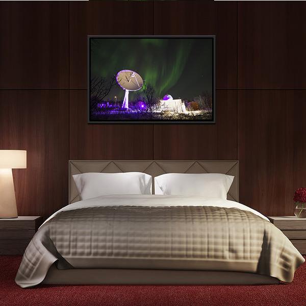 Antenna Under Northern Lights Vertical Canvas Wall Art-3 Vertical-Gallery Wrap-12" x 25"-Tiaracle