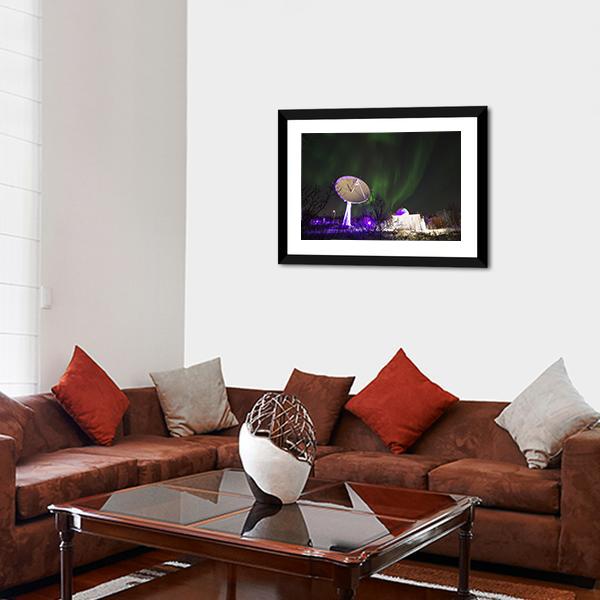 Antenna Under Northern Lights Vertical Canvas Wall Art-3 Vertical-Gallery Wrap-12" x 25"-Tiaracle