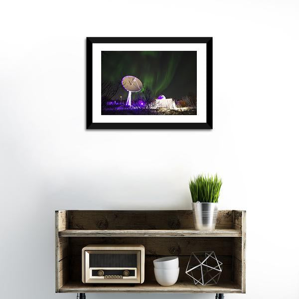 Antenna Under Northern Lights Vertical Canvas Wall Art-3 Vertical-Gallery Wrap-12" x 25"-Tiaracle