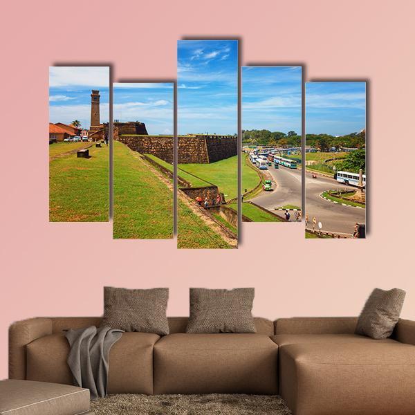 Clock Tower In Galle Canvas Wall Art-5 Star-Gallery Wrap-62" x 32"-Tiaracle