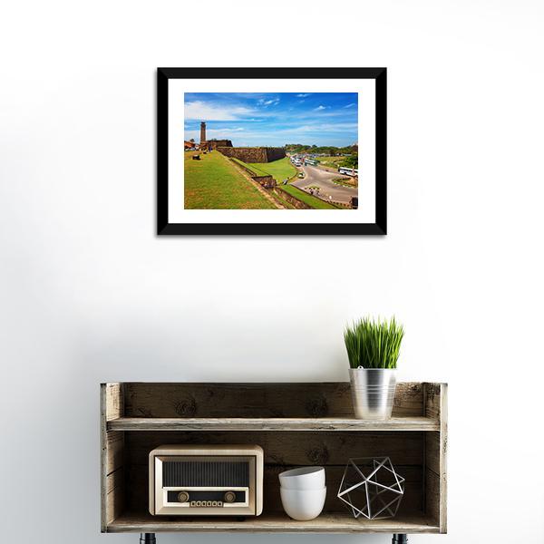 Clock Tower In Galle Canvas Wall Art-1 Piece-Framed Print-20" x 16"-Tiaracle