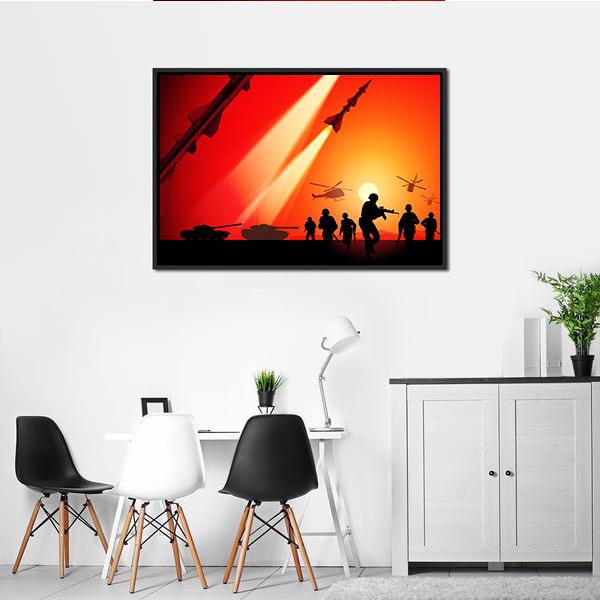 Anti Aircraft Missiles Canvas Wall Art-1 Piece-Floating Frame-24" x 16"-Tiaracle