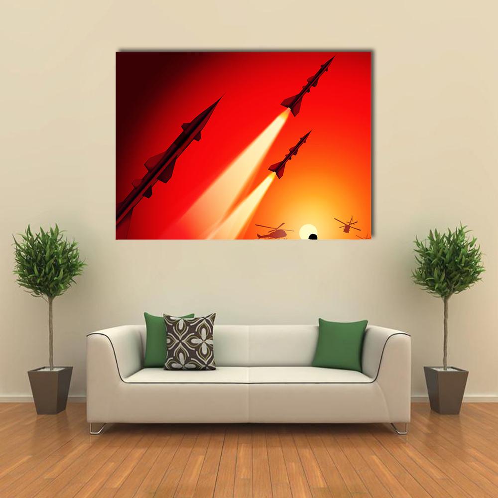 Anti Aircraft Missiles Canvas Wall Art-4 Square-Gallery Wrap-17" x 17"-Tiaracle