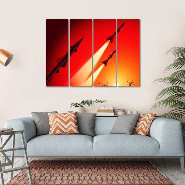 Anti Aircraft Missiles Canvas Wall Art-4 Horizontal-Gallery Wrap-34" x 24"-Tiaracle