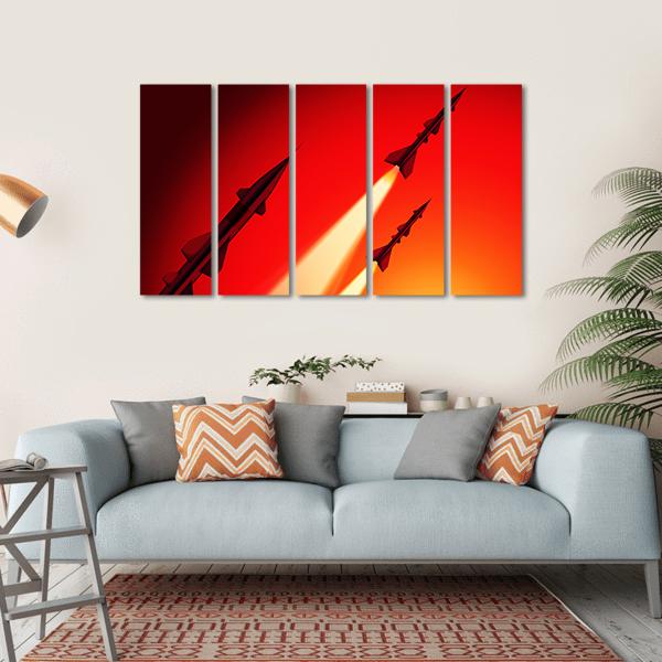 Anti Aircraft Missiles Canvas Wall Art-5 Horizontal-Gallery Wrap-22" x 12"-Tiaracle