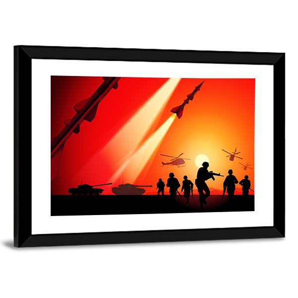 Anti Aircraft Missiles Canvas Wall Art-5 Horizontal-Gallery Wrap-22" x 12"-Tiaracle