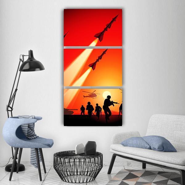 Anti Aircraft Missiles Vertical Canvas Wall Art-3 Vertical-Gallery Wrap-12" x 25"-Tiaracle