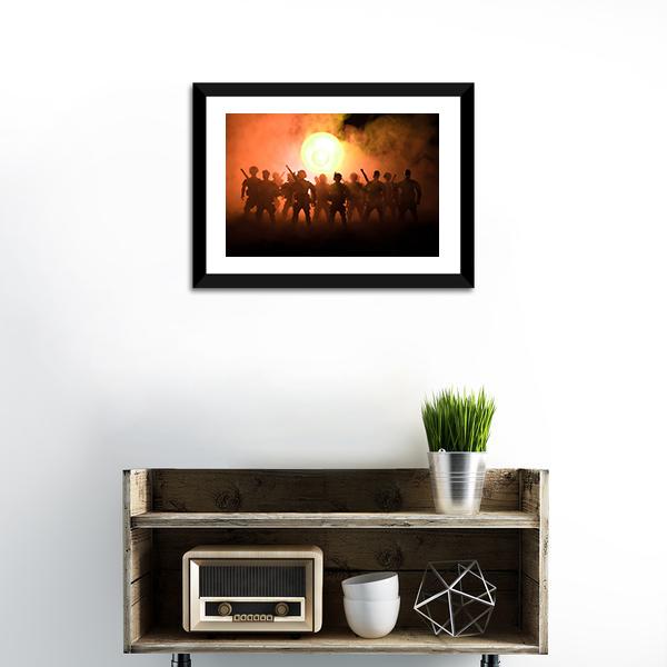 Anti Riot Police Soldier Canvas Wall Art-1 Piece-Framed Print-20" x 16"-Tiaracle