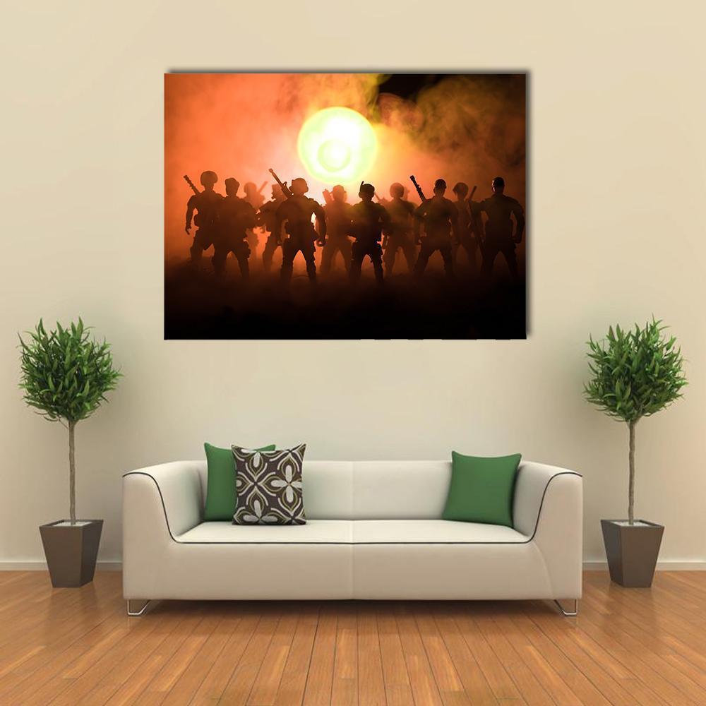 Anti Riot Police Soldier Canvas Wall Art-5 Horizontal-Gallery Wrap-22" x 12"-Tiaracle